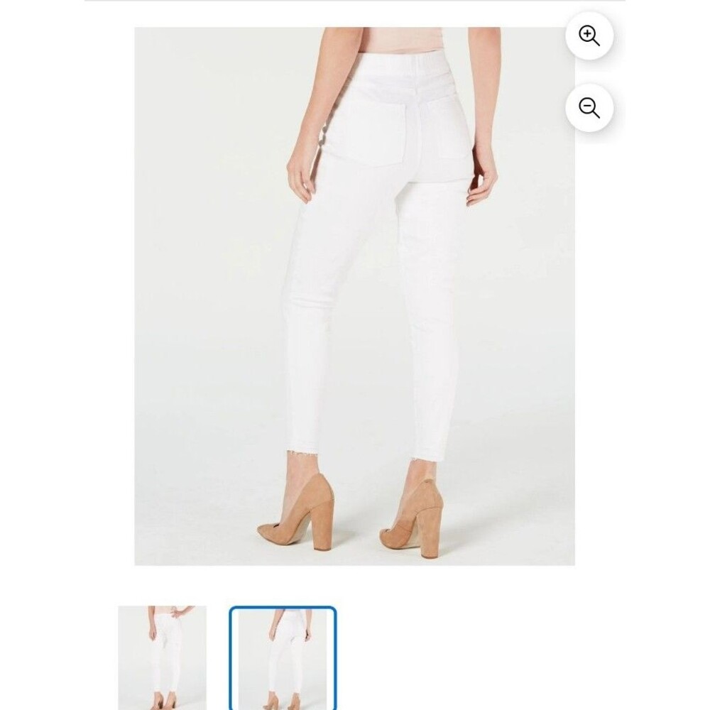 Spanx White Raw Hem Pants Distressed Sz S
